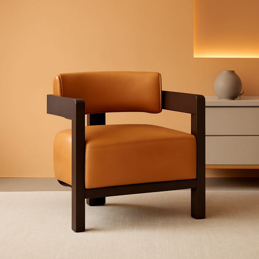 Faux Leather Barrel Accent Chair – chair | Roost & Roam