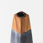 Tapered Marble Acacia Candleholder