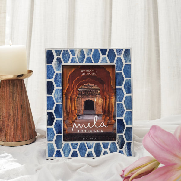 Blue Bone Inlay Hive Photo Frame