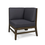 Acacia Wood Sectional Outdoor Sofa Set — close-up of label and production detail