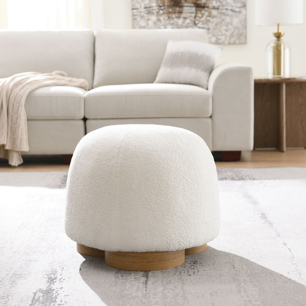 White ottoman, round