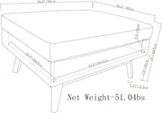 Leather-Look Square Storage Ottoman