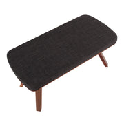 Mid-Century Upholstered Wood Bench