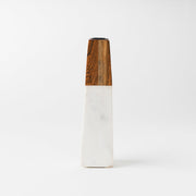 Tapered Marble Acacia Candleholder
