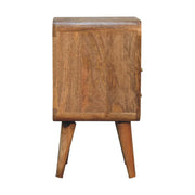 Carved Mango Wood Curved Nightstand