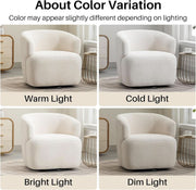 Boucle Sherpa Swivel Barrel Chair (view 7) | Roost & Roam