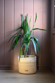 Striped Sisal Woven Storage Basket
