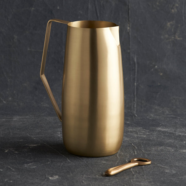 Hand-Buffed Brass Serving Pitcher