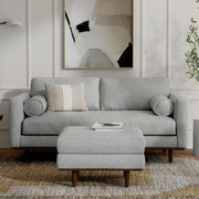Mid-Century Upholstered Sofa and Ottoman Set
