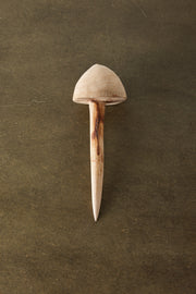 Hand-Carved Wood Mushroom Garden Stake