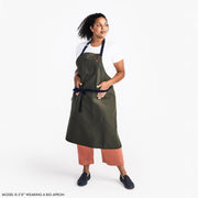 Olive Canvas Full-Coverage Apron