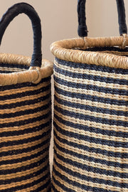 Striped Elephant Grass Storage Hamper