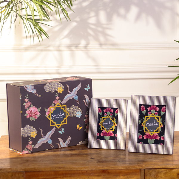 Pinstripe Inlay Photo Frame Set