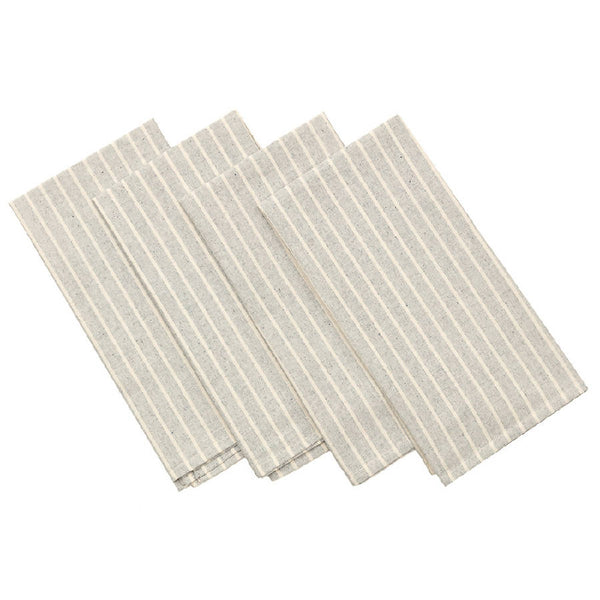 Grey Striped Cotton Napkin Set