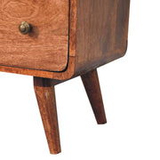 Curved Mango Wood Three-Drawer Dresser
