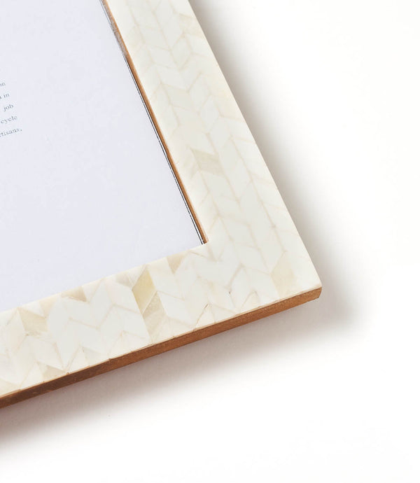 Chevron Bone Inlay Picture Frame