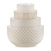 Embossed Stoneware Nesting Bowl Set