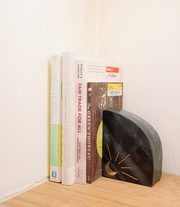 Sun and Moon Marble Bookend Set