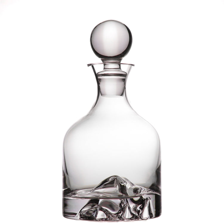 Handblown Crystal Mountain Decanter