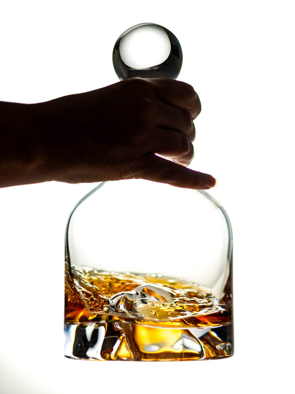 Handblown Crystal Mountain Decanter
