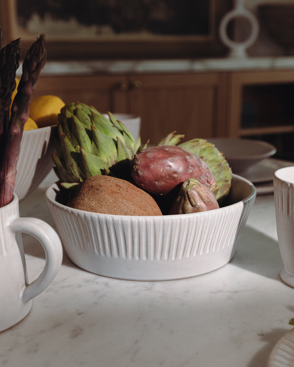 Ribbed Matte Clay Serving Bowl – serving bowls (view 3) | Roost & Roam