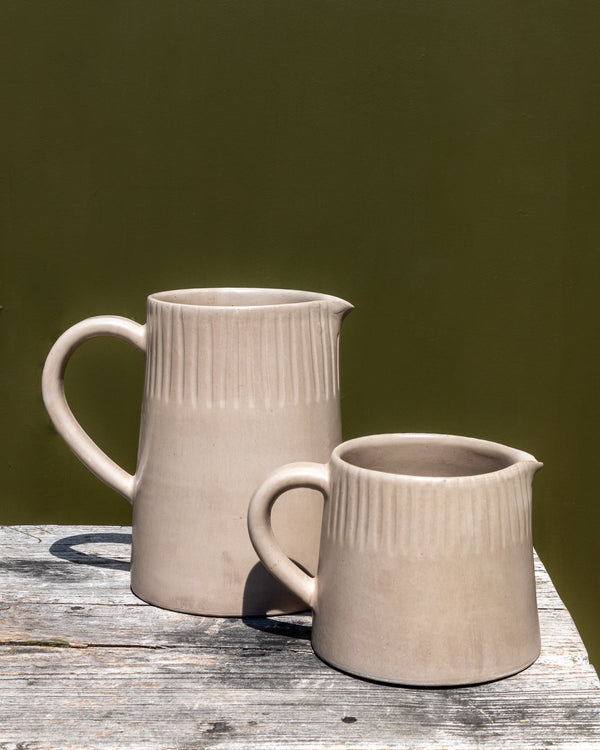 Hand-Carved Ceramic Serving Pitcher