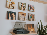 Hardwood Floating Record Display Shelf