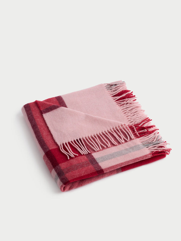 Plaid Wool-Cashmere Blend Throw