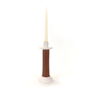 Recycled Leather Ceramic Candlestick