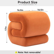 Velvet S-Curve Upholstered Ottoman – ottoman (view 2) | Roost & Roam