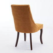 Channel-Tufted Ochre Upholstered Dining Chairs — alternate angle showing full form