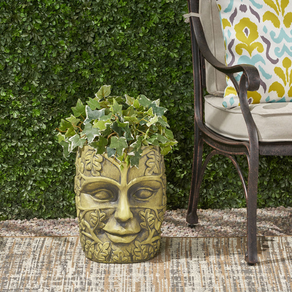 Green Man Cast Stone Garden Planter