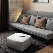 Herringbone Cotton Square Pouf