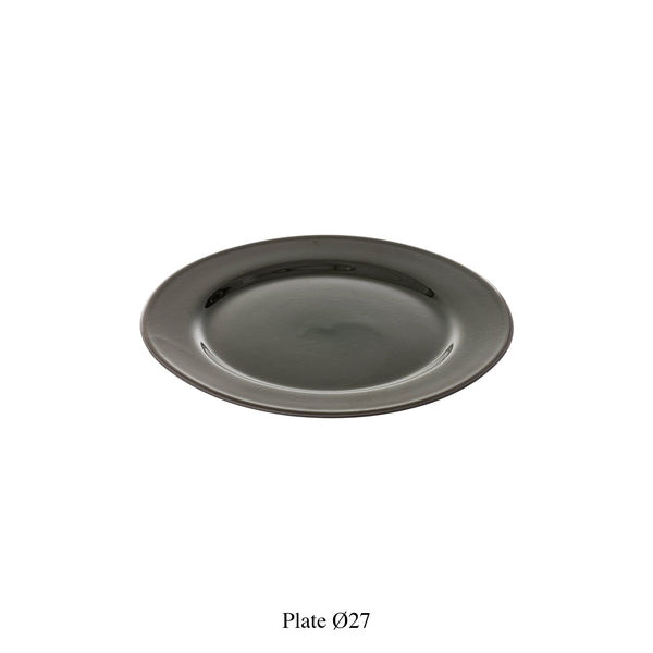 Glazed Stoneware Forest Green Dinner Plate