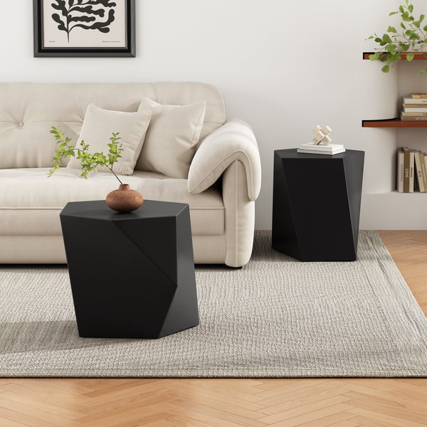 Close-up of material and construction detail — Geometric MGO Coffee Table Set