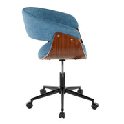 Mid-Century Upholstered Swivel Office Chair