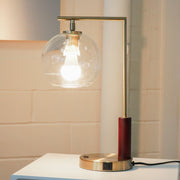 Gold Glass Globe Desk Lamp