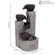 Tiered Vessel Solar Outdoor Fountain