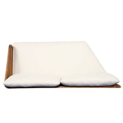 Acacia Wood V-Sectional Outdoor Sofa — styled in a complete room vignette