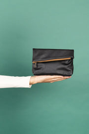 Surplus Leather Asymmetric Makeup Bag