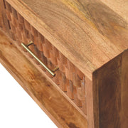 Carved Mango Wood Shoe Storage Unit