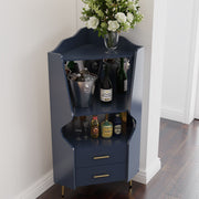 Mirrored Corner Bar Cabinet With Drawers