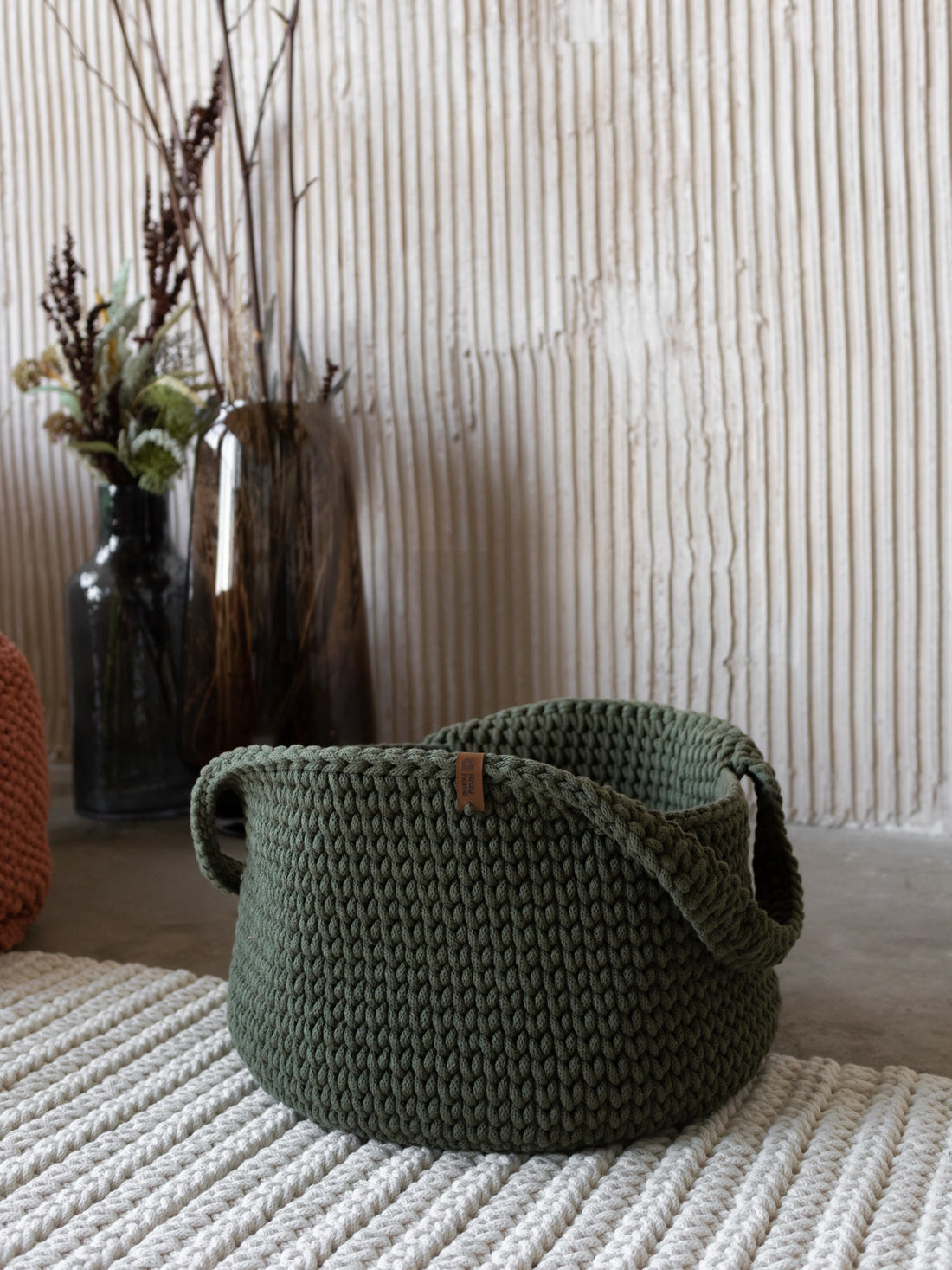 Chunky Crochet Round Storage Basket