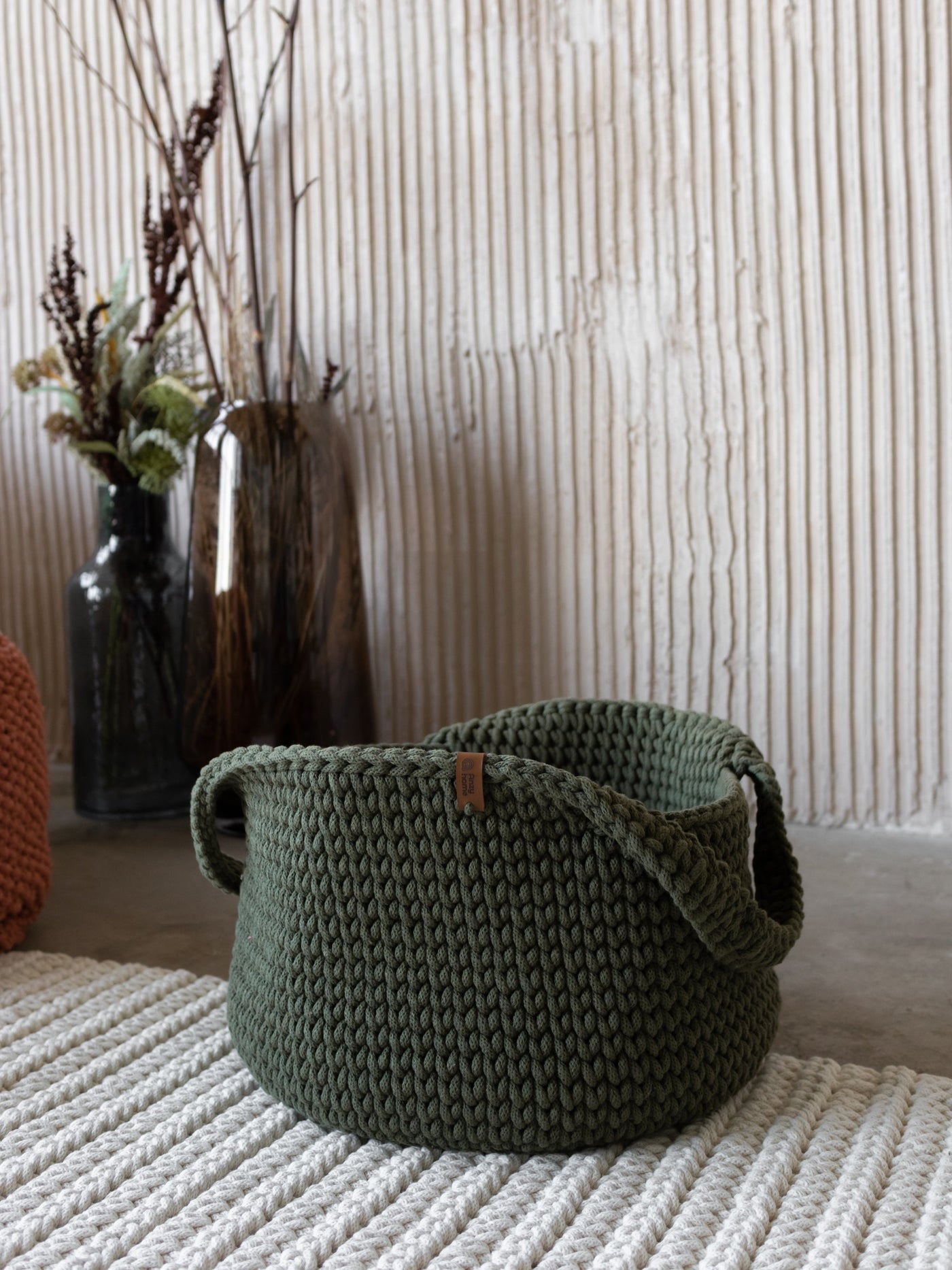 Chunky Crochet Round Storage Basket