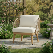 Rope-Woven Acacia Outdoor Club Chair
