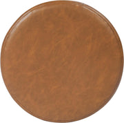 Banded Faux Leather Round Ottoman – ottoman (view 7) | Roost & Roam