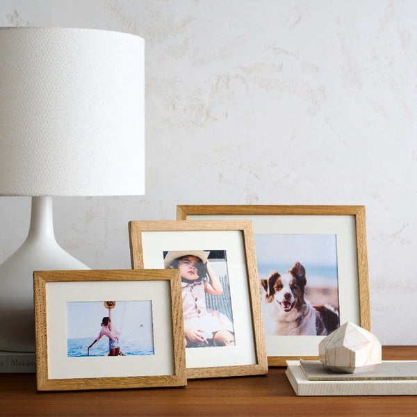 Oak-Grain Matted Picture Frame