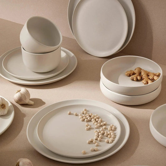 Matte Stoneware Dinnerware Set Twelve-Piece