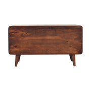 Curved Mango Wood Storage Blanket Box