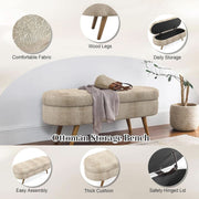 Oval Upholstered Storage Bench – ottoman (view 5) | Roost & Roam